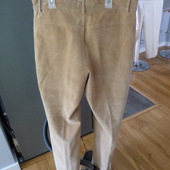 SUTTON STUDIO GORGEOUS/UNIQUE LEATHER EMBROIDERED BOOTCUT PANTS SIZE12 NEW NOTAG - Picture 2 of 7